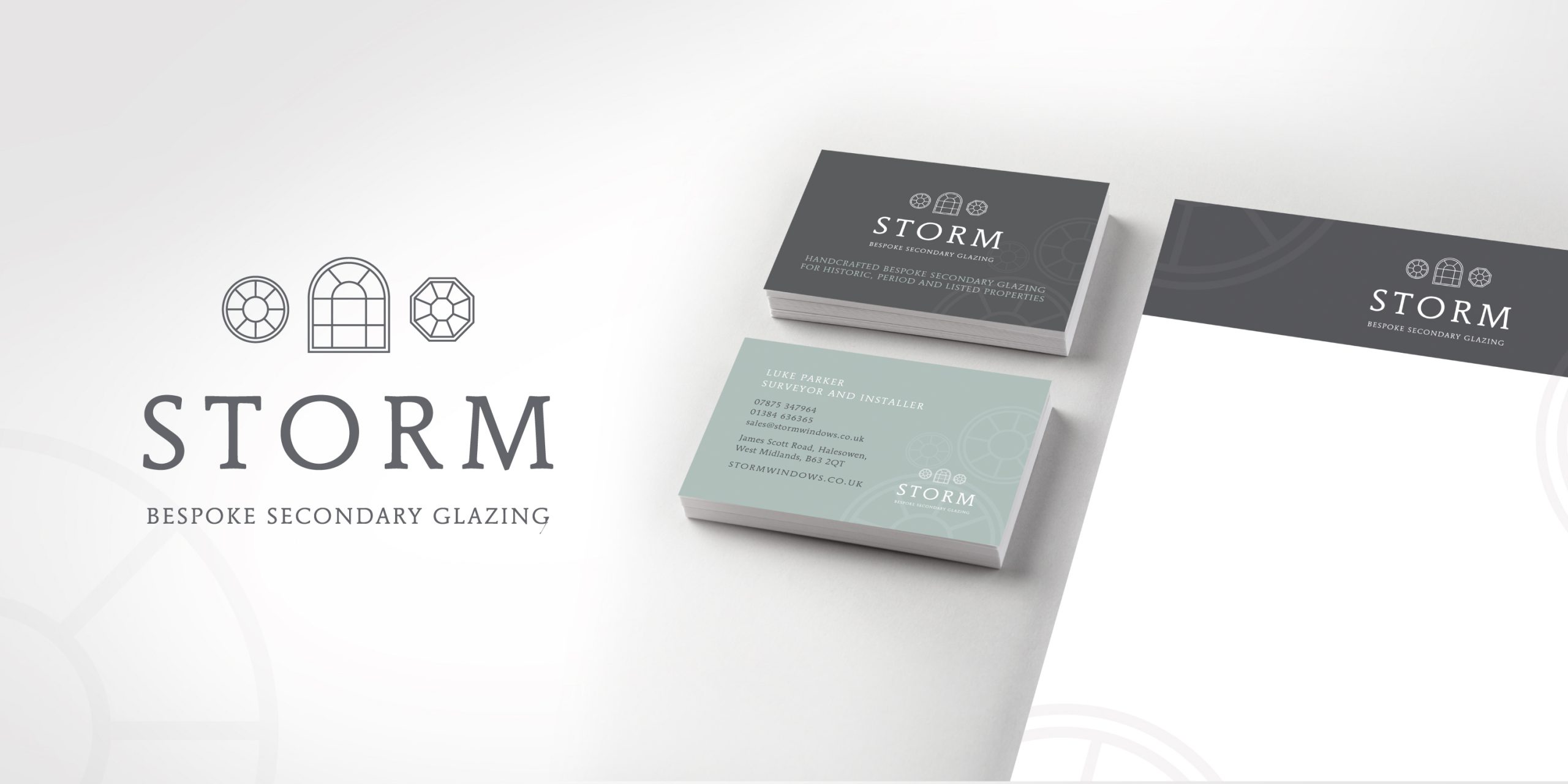 Storm Windows | Bespoke Secondary Glazing. Work included branding, brochure design, exhibition banners, flyers and van signage