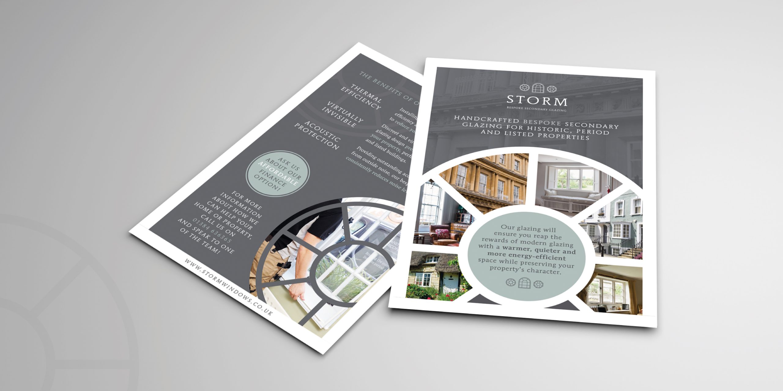 Storm Windows | Bespoke Secondary Glazing. Work included branding, brochure design, exhibition banners, flyers and van signage