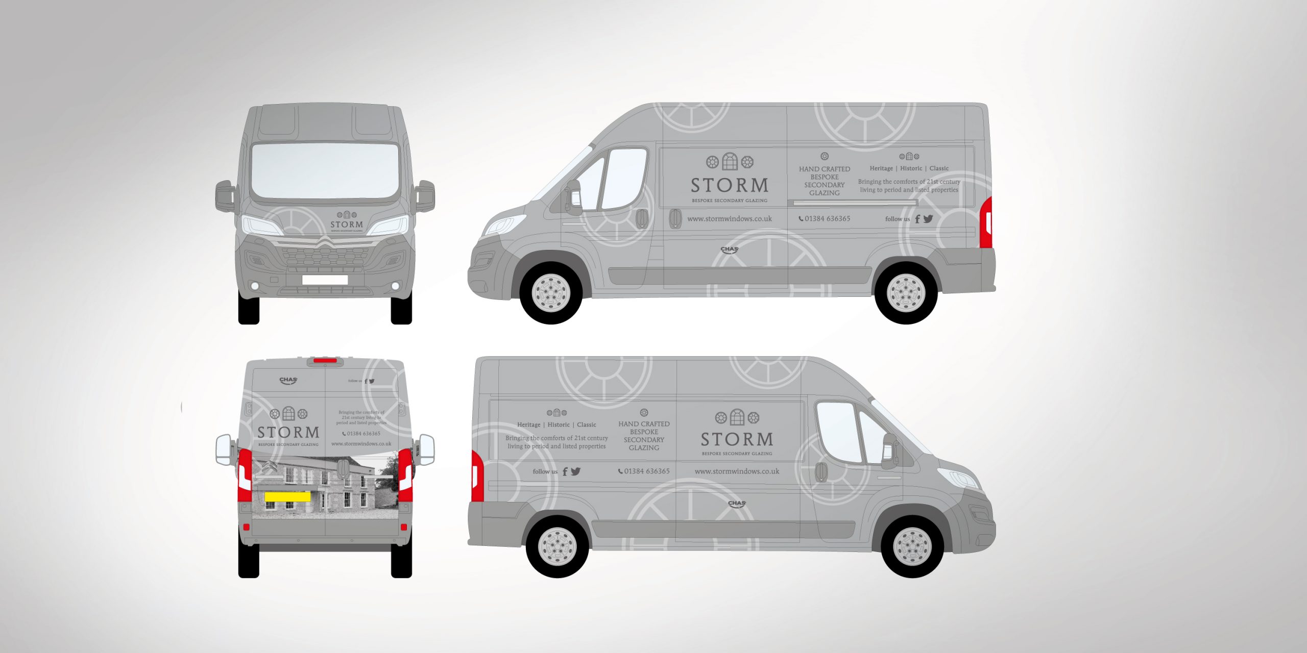 Storm Windows | Bespoke Secondary Glazing. Work included branding, brochure design, exhibition banners, flyers and van signage